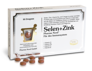 Abbildung der AMM-Produktempfehlung "Selen+Zink" der Pharma Nord GmbH