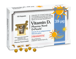 Abbildung der AMM-Produktempfehlung "Vitamin D3" der Pharma Nord GmbH