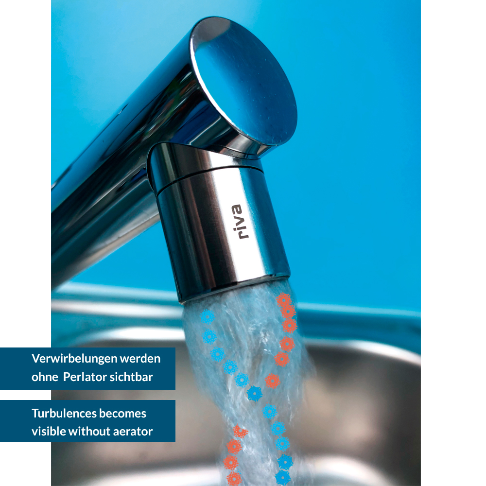 Illustration zur AMM-Produktempfehlung: rivaALVA Wasserwirbler für Wasserhahn