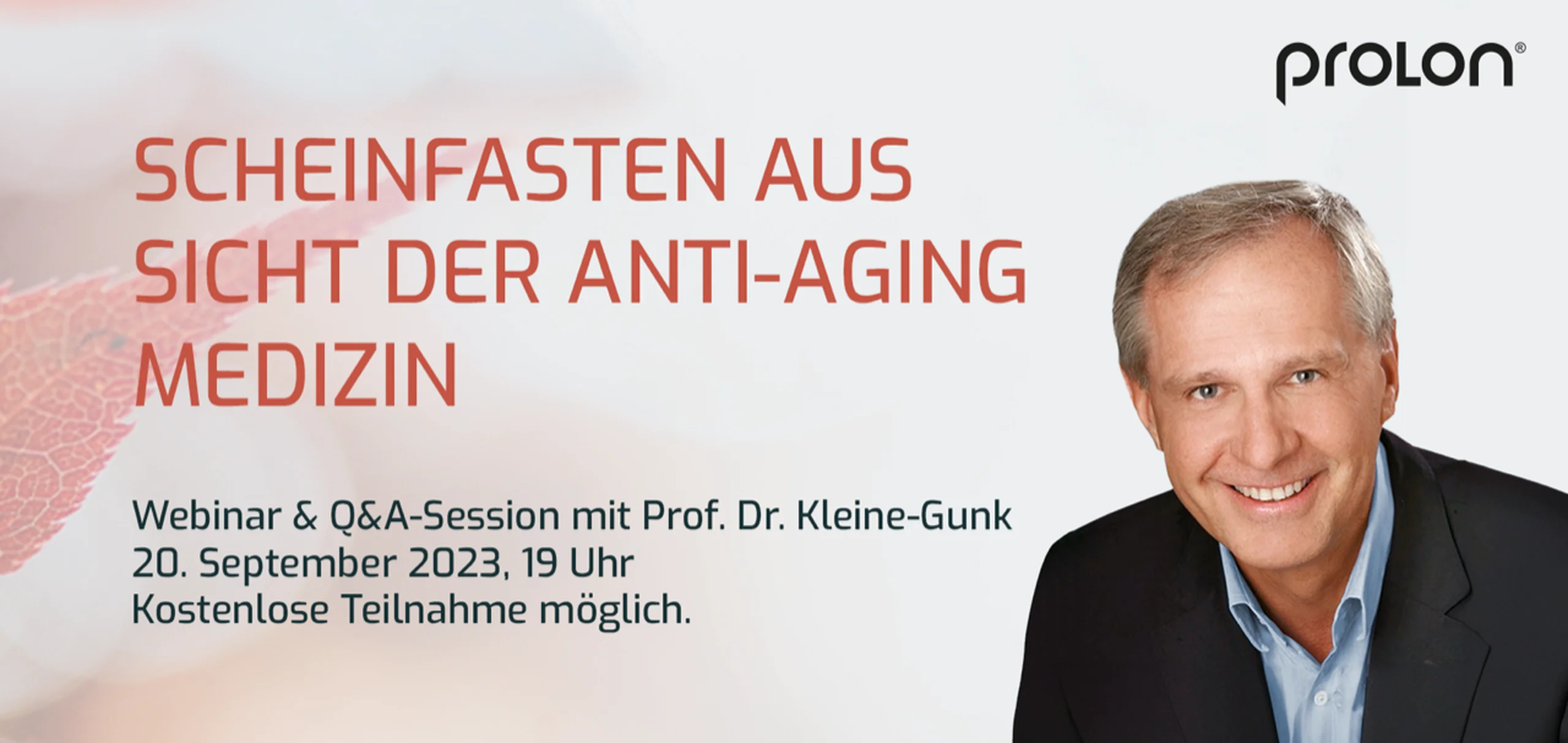 Anti-Aging durch Schein-Fasten: Webinar mit Prof. Dr. Kleine-Gunk